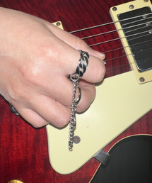 BASSCLEF（ベースクレフ）の「メンズサージカルリングレイヤード結束接続チェーンCLEF SINGLE No.2 RNG（リング）」