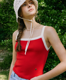 Color Block Sleeveless Knit - Red