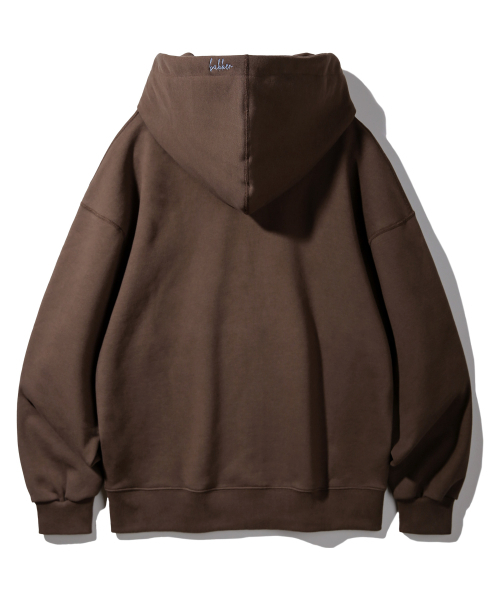 BAKKEN（バッケン）の「スマイル刺繍ロゴ2WAYボタンフードジップアップBK7985_ブラウン（パーカー・メンズ・ブラウン・FREE）」の4枚目の写真