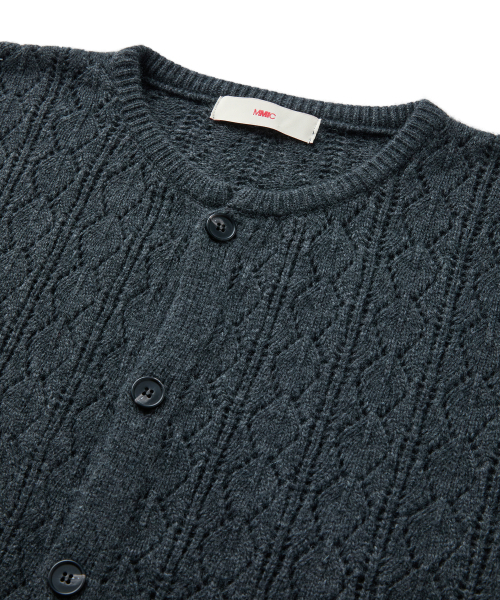 MMIC(エムエムアイシー)の「CASHMERE CROCHET CARDIGAN (CHARCOAL)(ニット/セーター・メンズ・その他・L)」の6枚目の写真