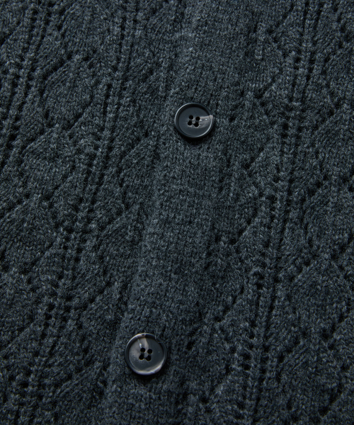 MMIC(エムエムアイシー)の「CASHMERE CROCHET CARDIGAN (CHARCOAL)(ニット/セーター・メンズ・その他・L)」の7枚目の写真