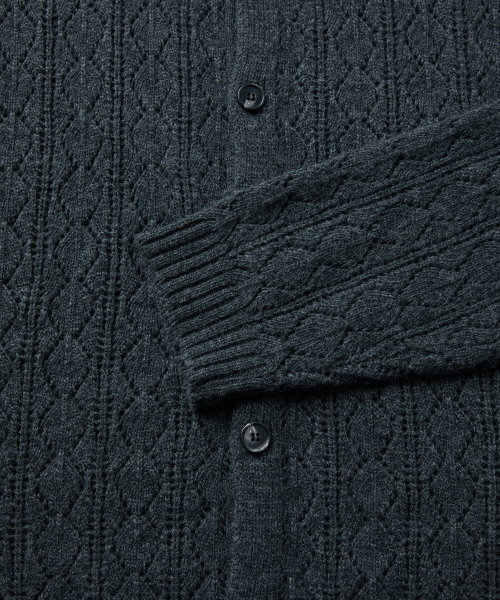 MMIC(エムエムアイシー)の「CASHMERE CROCHET CARDIGAN (CHARCOAL)(ニット/セーター・メンズ・その他・L)」の8枚目の写真