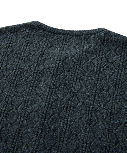 MMIC(エムエムアイシー)の「CASHMERE CROCHET CARDIGAN (CHARCOAL)(ニット/セーター・メンズ・その他・L)」の10枚目の写真