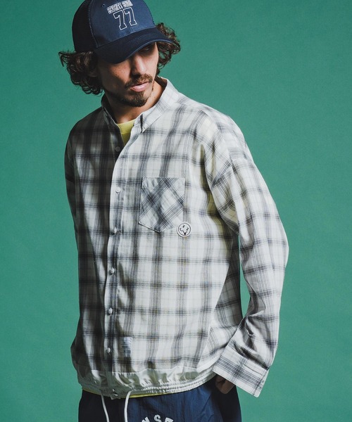seventy seven(セブンティセブン)の「ms6371-long sleeve draw coad check shirt チェックシャツ(7726S030)(シャツ/ブラウス・メンズ・ブラウン/ホワイト/ブラック・XL/L/M/S)」の4枚目の写真