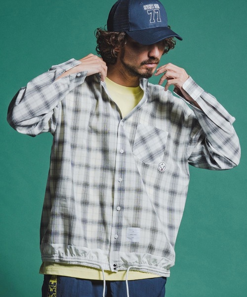 seventy seven(セブンティセブン)の「ms6371-long sleeve draw coad check shirt チェックシャツ(7726S030)(シャツ/ブラウス・メンズ・ブラウン/ホワイト/ブラック・XL/L/M/S)」の5枚目の写真