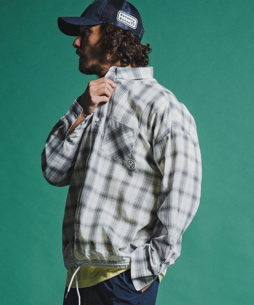 seventy seven(セブンティセブン)の「ms6371-long sleeve draw coad check shirt チェックシャツ(7726S030)(シャツ/ブラウス・メンズ・ブラウン/ホワイト/ブラック・XL/L/M/S)」の6枚目の写真