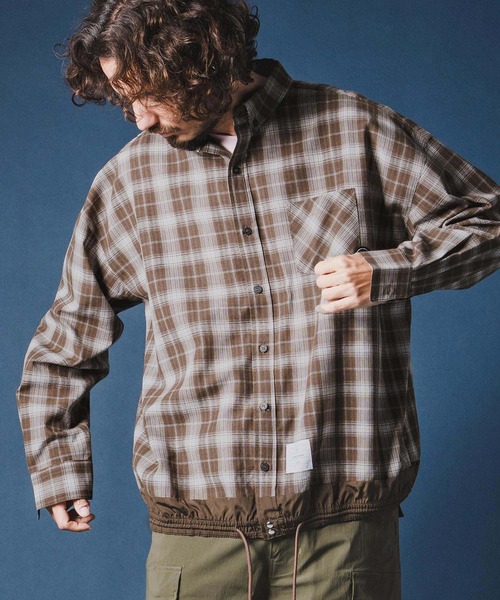 seventy seven(セブンティセブン)の「ms6371-long sleeve draw coad check shirt チェックシャツ(7726S030)(シャツ/ブラウス・メンズ・ブラウン/ホワイト/ブラック・XL/L/M/S)」の11枚目の写真