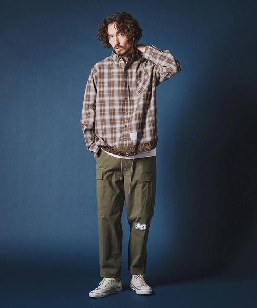seventy seven(セブンティセブン)の「ms6371-long sleeve draw coad check shirt チェックシャツ(7726S030)(シャツ/ブラウス・メンズ・ブラウン/ホワイト/ブラック・XL/L/M/S)」の15枚目の写真