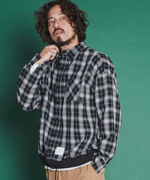 seventy seven(セブンティセブン)の「ms6371-long sleeve draw coad check shirt チェックシャツ(7726S030)(シャツ/ブラウス・メンズ・ブラウン/ホワイト/ブラック・XL/L/M/S)」の16枚目の写真