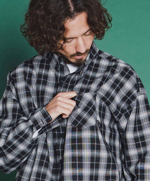 seventy seven(セブンティセブン)の「ms6371-long sleeve draw coad check shirt チェックシャツ(7726S030)(シャツ/ブラウス・メンズ・ブラウン/ホワイト/ブラック・XL/L/M/S)」の17枚目の写真