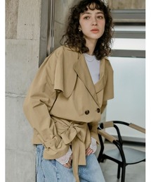 Re:EDIT（リエディ）の「[2026S S COLLECTION]ケープ取り外し2WAYタフタミドルトレンチコート（トレンチコート）」