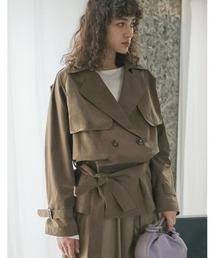 Re:EDIT | [2026S/S COLLECTION]ケープ取り外し2WAYタフタミドルトレンチコート(トレンチコート)