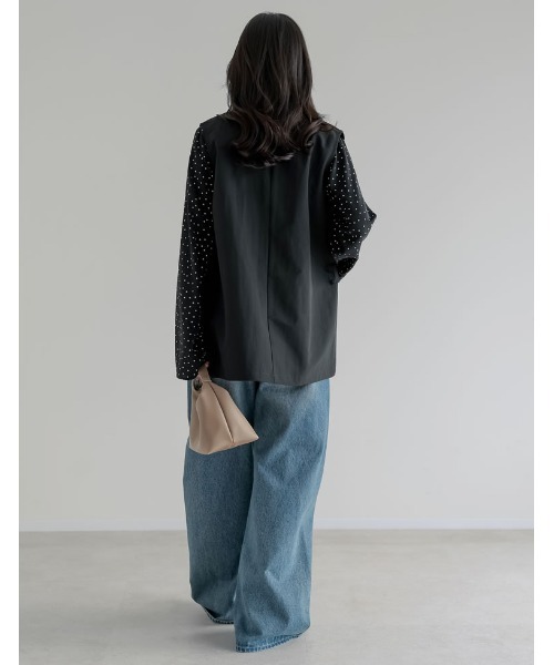 Re:EDIT（リエディ）の「[2026S/S COLLECTION]ケープ取り外し2WAYタフタミドルトレンチコート（トレンチコート・レディース・ブラック/ベージュ/モカ・MEDIUM/LARGE）」の22枚目の写真