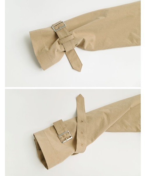 Re:EDIT（リエディ）の「[2026S/S COLLECTION]ケープ取り外し2WAYタフタミドルトレンチコート（トレンチコート・レディース・ブラック/ベージュ/モカ・MEDIUM/LARGE）」の4枚目の写真