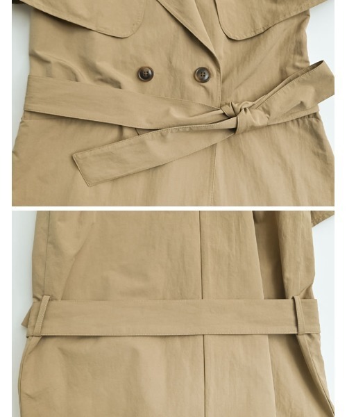 Re:EDIT（リエディ）の「[2026S/S COLLECTION]ケープ取り外し2WAYタフタミドルトレンチコート（トレンチコート・レディース・ブラック/ベージュ/モカ・MEDIUM/LARGE）」の6枚目の写真