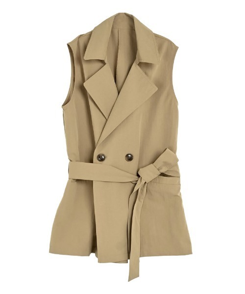 Re:EDIT（リエディ）の「[2026S/S COLLECTION]ケープ取り外し2WAYタフタミドルトレンチコート（トレンチコート・レディース・ブラック/ベージュ/モカ・MEDIUM/LARGE）」の10枚目の写真