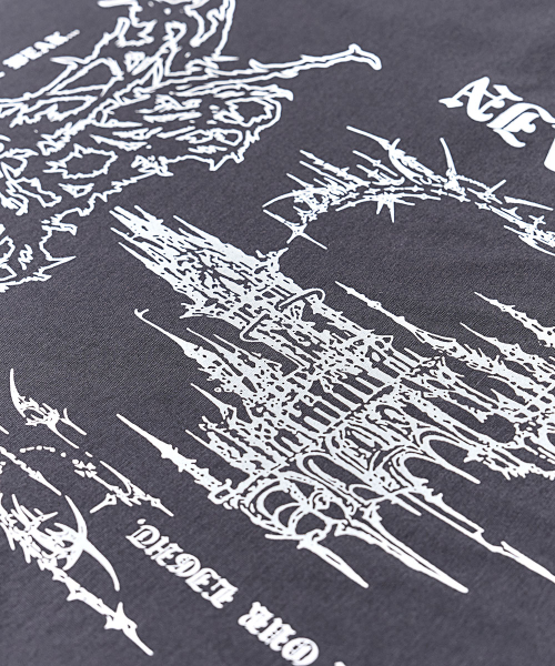 SCHISM INDUCING(スキズムインデューシング)の「EMO OFF SHOULDER LS TEE CHARCOAL(Tシャツ/カットソー・レディース・その他・FREE)」の4枚目の写真