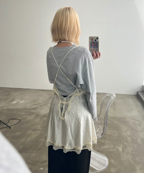 almo（アルモ）の「【TUNE】　ミニ丈キャミネグリジェ（ワンピース・レディース・ホワイト・FREE）」の4枚目の写真