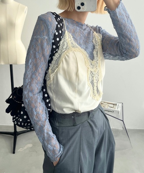 almo（アルモ）の「【TUNE】　ミニ丈キャミネグリジェ（ワンピース・レディース・ホワイト・FREE）」の5枚目の写真