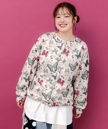 ScoLar | 153752：蝶総柄カーディガン(シャツ/ブラウス)