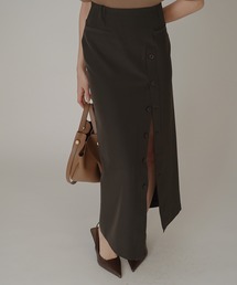 KINO THE KEI（キノザケイ）の「ボタンデザイン スリット スカート KINO THE KEI（スカート）」