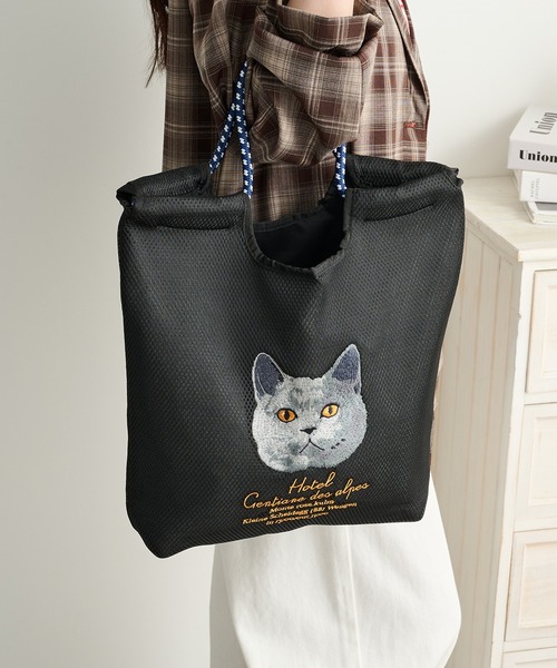 SETUP7(セットアップセブン)の「【SETUP7】メッシュ刺繍コードトート SNBD(トートバッグ・レディース・ベージュ/グレイッシュベージュ/グレー/チャコールグレー/ブルー/ブラウン/グリーン・FREE)」の15枚目の写真