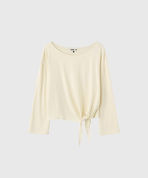GENERAL IDEA(ジェネラルアイデア)の「【GENERAL IDEA】タイアップルーズボートネック長袖Tシャツ / Tie-Up Loose-Fit Boat Neck T-Shirt(Tシャツ/カットソー・レディース・ブラック/ライトグレー/アイボリー・L/M/S)」の9枚目の写真