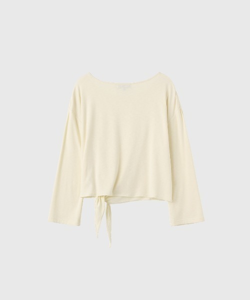 GENERAL IDEA(ジェネラルアイデア)の「【GENERAL IDEA】タイアップルーズボートネック長袖Tシャツ / Tie-Up Loose-Fit Boat Neck T-Shirt(Tシャツ/カットソー・レディース・ブラック/ライトグレー/アイボリー・L/M/S)」の10枚目の写真