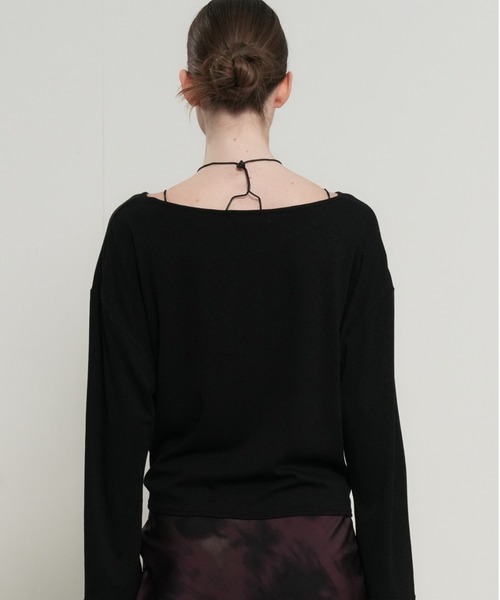 GENERAL IDEA(ジェネラルアイデア)の「【GENERAL IDEA】タイアップルーズボートネック長袖Tシャツ / Tie-Up Loose-Fit Boat Neck T-Shirt(Tシャツ/カットソー・レディース・ブラック/ライトグレー/アイボリー・L/M/S)」の12枚目の写真