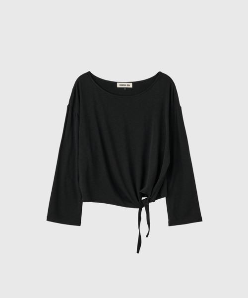 GENERAL IDEA(ジェネラルアイデア)の「【GENERAL IDEA】タイアップルーズボートネック長袖Tシャツ / Tie-Up Loose-Fit Boat Neck T-Shirt(Tシャツ/カットソー・レディース・ブラック/ライトグレー/アイボリー・L/M/S)」の16枚目の写真