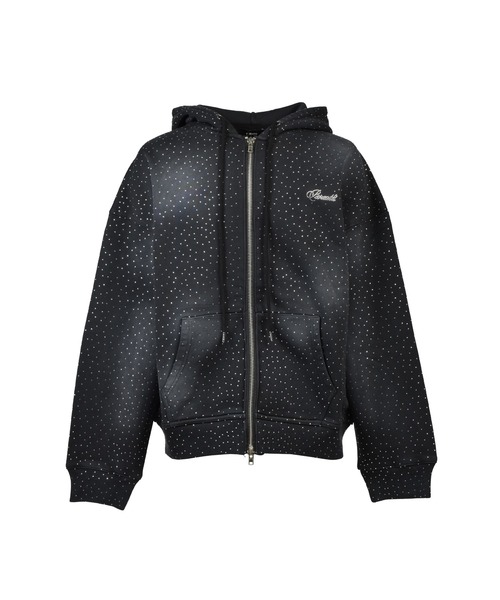 BREATH(ブレス)の「SCRIPT LOGO FADE RHINESTONE ZIP UP HOODIE(パーカー・メンズ・ライトブルー/ブラック・X-LARGE/LARGE/SMALL/MEDIUM/XX-LARGE)」の1枚目の写真