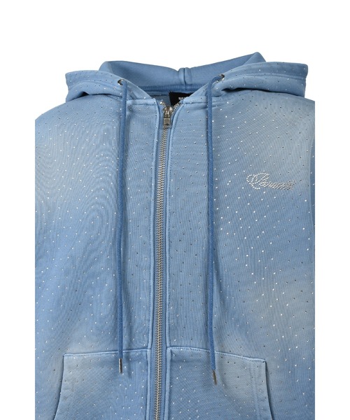 BREATH(ブレス)の「SCRIPT LOGO FADE RHINESTONE ZIP UP HOODIE(パーカー・メンズ・ライトブルー/ブラック・X-LARGE/LARGE/SMALL/MEDIUM/XX-LARGE)」の9枚目の写真
