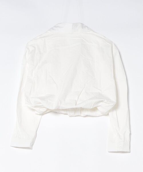 H.TOKYO(エイチトウキョウ)の「ドッキングレイヤード・カシュクールショートブラウス(シャツ/ブラウス・レディース・ベージュ/オフホワイト・FREE)」の3枚目の写真