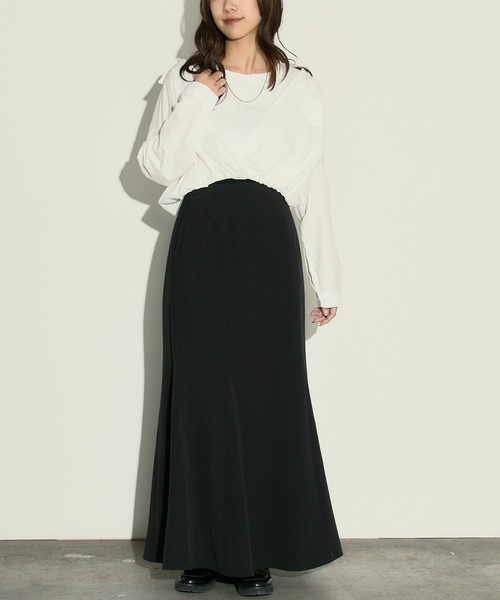 H.TOKYO(エイチトウキョウ)の「ドッキングレイヤード・カシュクールショートブラウス(シャツ/ブラウス・レディース・ベージュ/オフホワイト・FREE)」の17枚目の写真