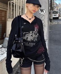 XU（エックスユー）の「【Never mind the XU】paint graphic henley long sleeve / 【ネバーマインド ザ エックスユー】ペイントグラフィックヘンリーロンT <着用動画あり>（Tシャツ/カットソー）」