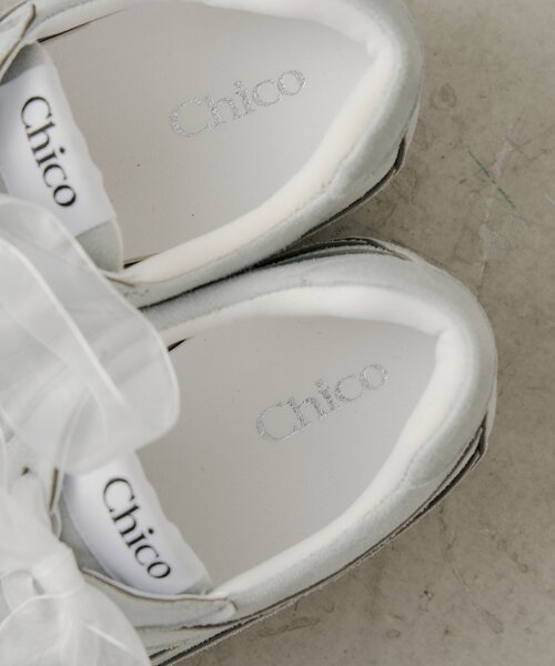 Chico（チコ）の「シアーリボンインソールスニーカー（スニーカー・レディース・ブルー/アイボリー・SMALL/LARGE/MEDIUM）」の8枚目の写真