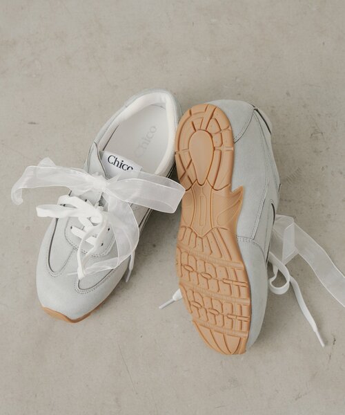 Chico（チコ）の「シアーリボンインソールスニーカー（スニーカー・レディース・ブルー/アイボリー・SMALL/LARGE/MEDIUM）」の9枚目の写真