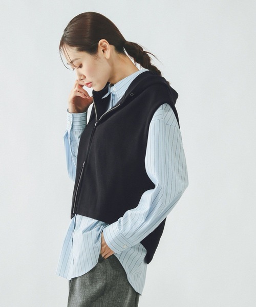 GLOBAL WORK（グローバルワーク）の「WフェイスZIPベスト/642810（ベスト・レディース・ブラック/モカ・MEDIUM/LARGE）」の5枚目の写真