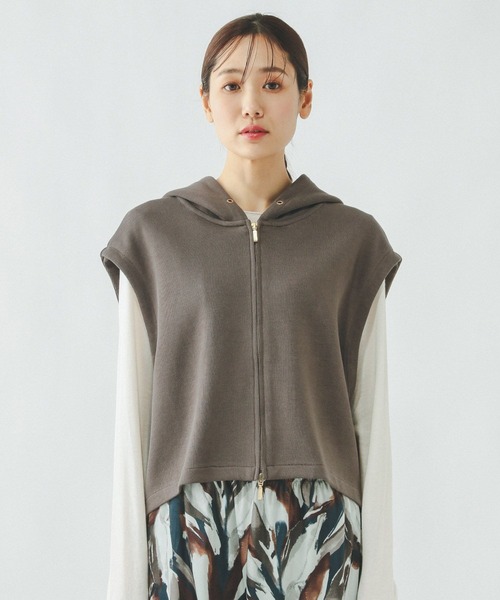 GLOBAL WORK（グローバルワーク）の「WフェイスZIPベスト/642810（ベスト・レディース・ブラック/モカ・MEDIUM/LARGE）」の10枚目の写真