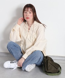cepo | レースアップフードシャツ(シャツ/ブラウス)