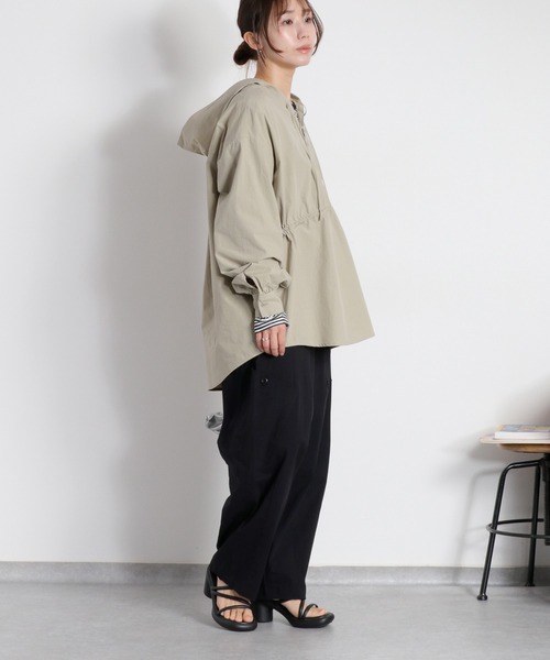 cepo（セポ）の「レースアップフードシャツ（シャツ/ブラウス・レディース・ベージュ/オフホワイト/オリーブ・M）」の22枚目の写真