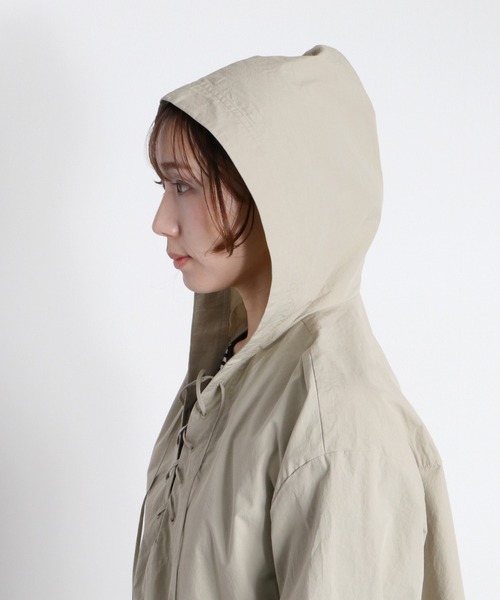 cepo（セポ）の「レースアップフードシャツ（シャツ/ブラウス・レディース・ベージュ/オフホワイト/オリーブ・M）」の5枚目の写真