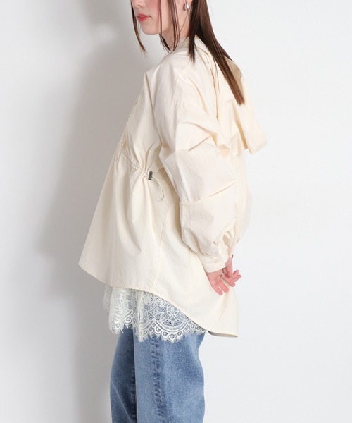 cepo（セポ）の「レースアップフードシャツ（シャツ/ブラウス・レディース・ベージュ/オフホワイト/オリーブ・M）」の8枚目の写真