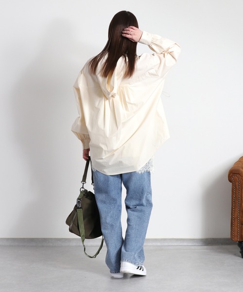 cepo（セポ）の「レースアップフードシャツ（シャツ/ブラウス・レディース・ベージュ/オフホワイト/オリーブ・M）」の13枚目の写真