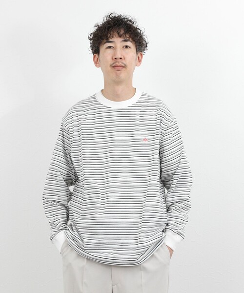 DANTON（ダントン）の「【DANTON/ダントン】ロゴボーダー長袖Tシャツ/STRIPE LONG SLEEVE T-SHIRT/DT-C0200TCB/26SS（Tシャツ/カットソー・メンズ・ブルー系その他/ホワイト系その他・S/L/XL/M）」の7枚目の写真