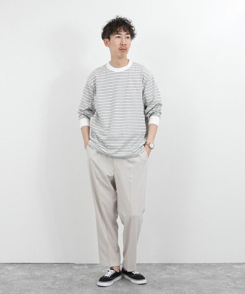 DANTON（ダントン）の「【DANTON/ダントン】ロゴボーダー長袖Tシャツ/STRIPE LONG SLEEVE T-SHIRT/DT-C0200TCB/26SS（Tシャツ/カットソー・メンズ・ブルー系その他/ホワイト系その他・S/L/XL/M）」の13枚目の写真