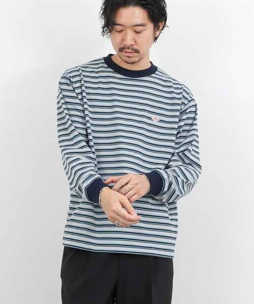 DANTON（ダントン）の「【DANTON/ダントン】ロゴボーダー長袖Tシャツ/STRIPE LONG SLEEVE T-SHIRT/DT-C0200TCB/26SS（Tシャツ/カットソー・メンズ・ブルー系その他/ホワイト系その他・S/L/XL/M）」の17枚目の写真