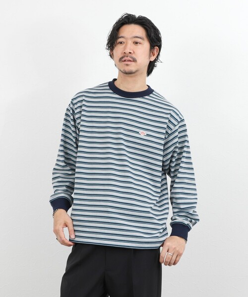 DANTON（ダントン）の「【DANTON/ダントン】ロゴボーダー長袖Tシャツ/STRIPE LONG SLEEVE T-SHIRT/DT-C0200TCB/26SS（Tシャツ/カットソー・メンズ・ブルー系その他/ホワイト系その他・S/L/XL/M）」の18枚目の写真