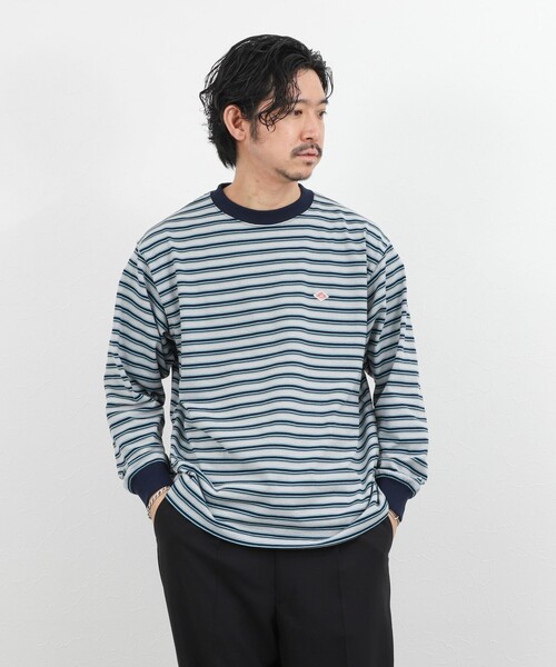 DANTON（ダントン）の「【DANTON/ダントン】ロゴボーダー長袖Tシャツ/STRIPE LONG SLEEVE T-SHIRT/DT-C0200TCB/26SS（Tシャツ/カットソー・メンズ・ブルー系その他/ホワイト系その他・S/L/XL/M）」の19枚目の写真