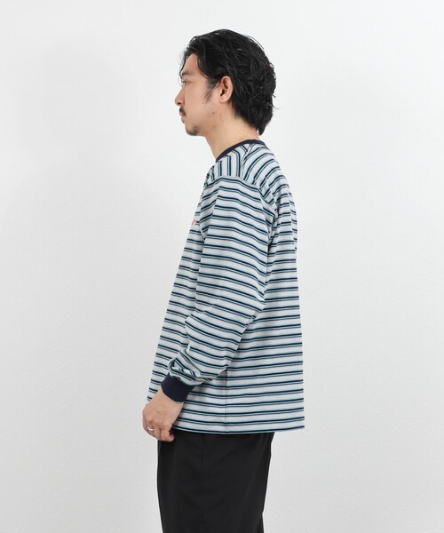 DANTON（ダントン）の「【DANTON/ダントン】ロゴボーダー長袖Tシャツ/STRIPE LONG SLEEVE T-SHIRT/DT-C0200TCB/26SS（Tシャツ/カットソー・メンズ・ブルー系その他/ホワイト系その他・S/L/XL/M）」の20枚目の写真
